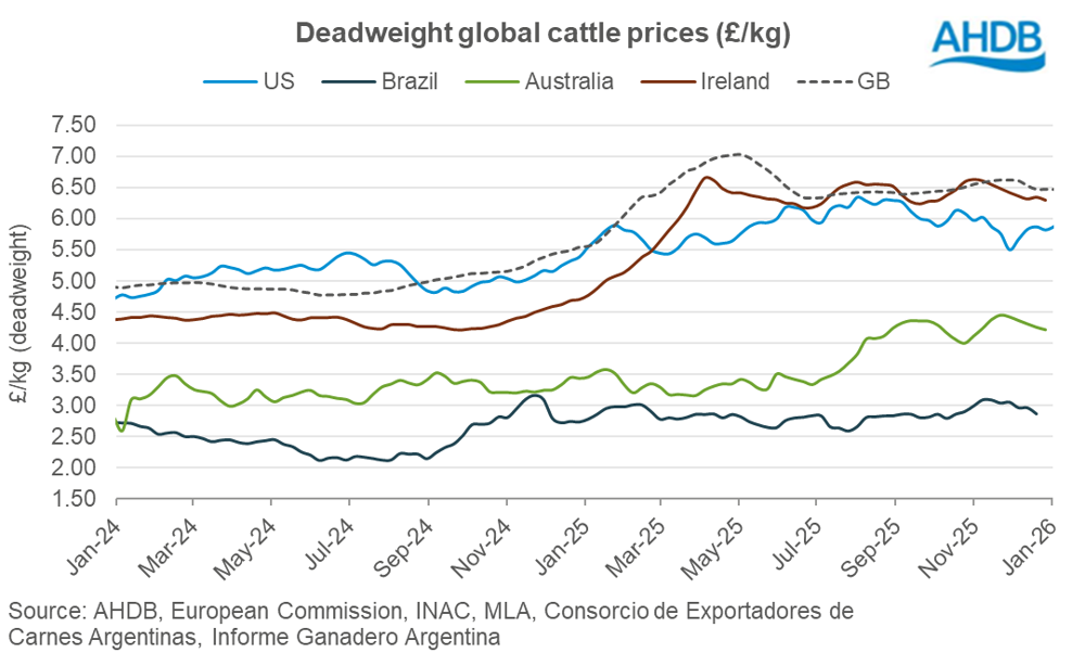 Global cattle prices